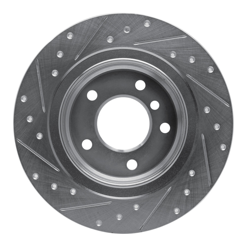 BMW 120i Brake Rotor (1) - Rear Right - R1 Concepts - Drilled & Slotted - Silver - `05-`12